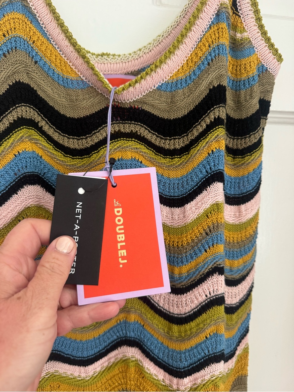 Sleeveless Multicolor Wave Knit Maxi Dress - Picture 4 of 5